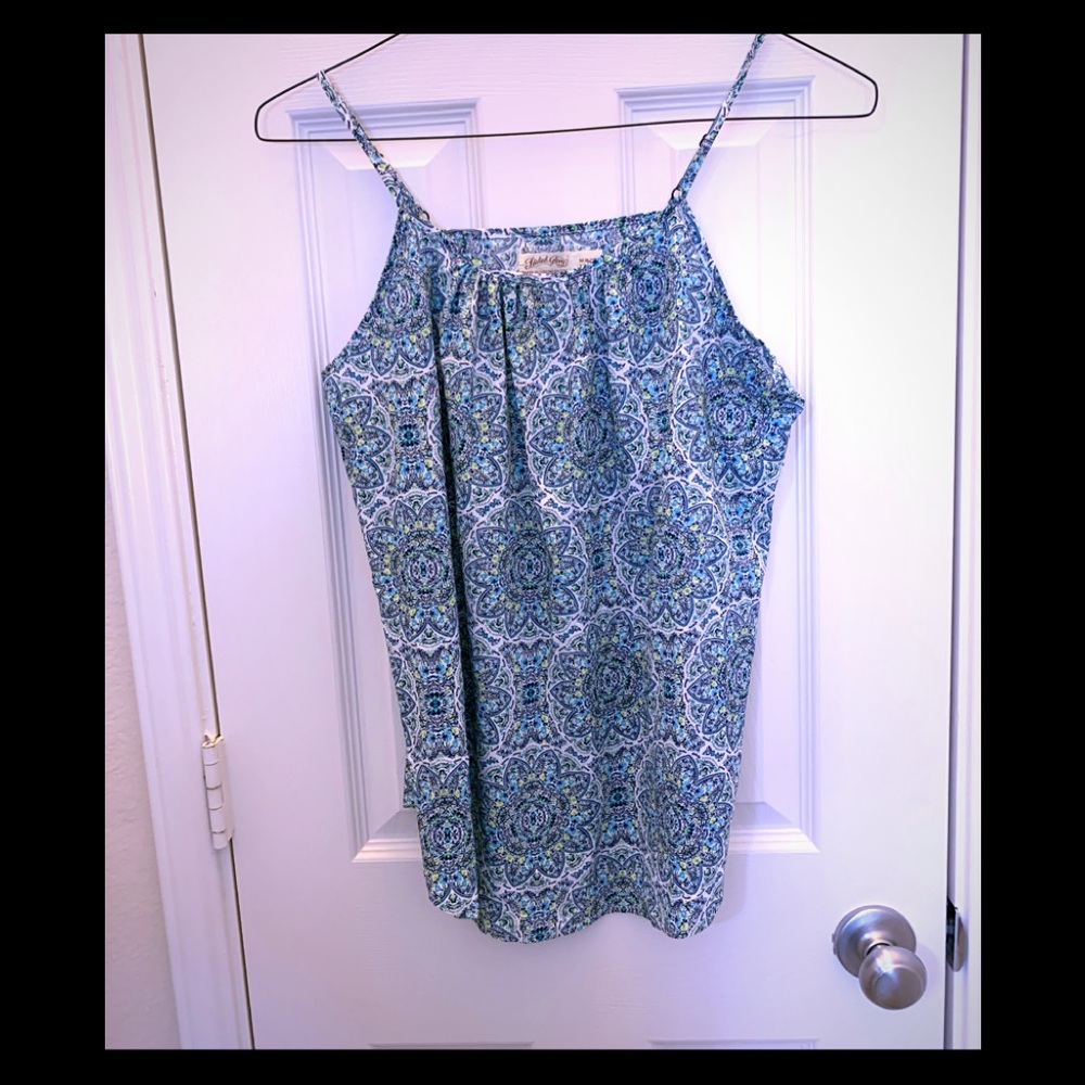 blue white patterned tank TOP Medium 8